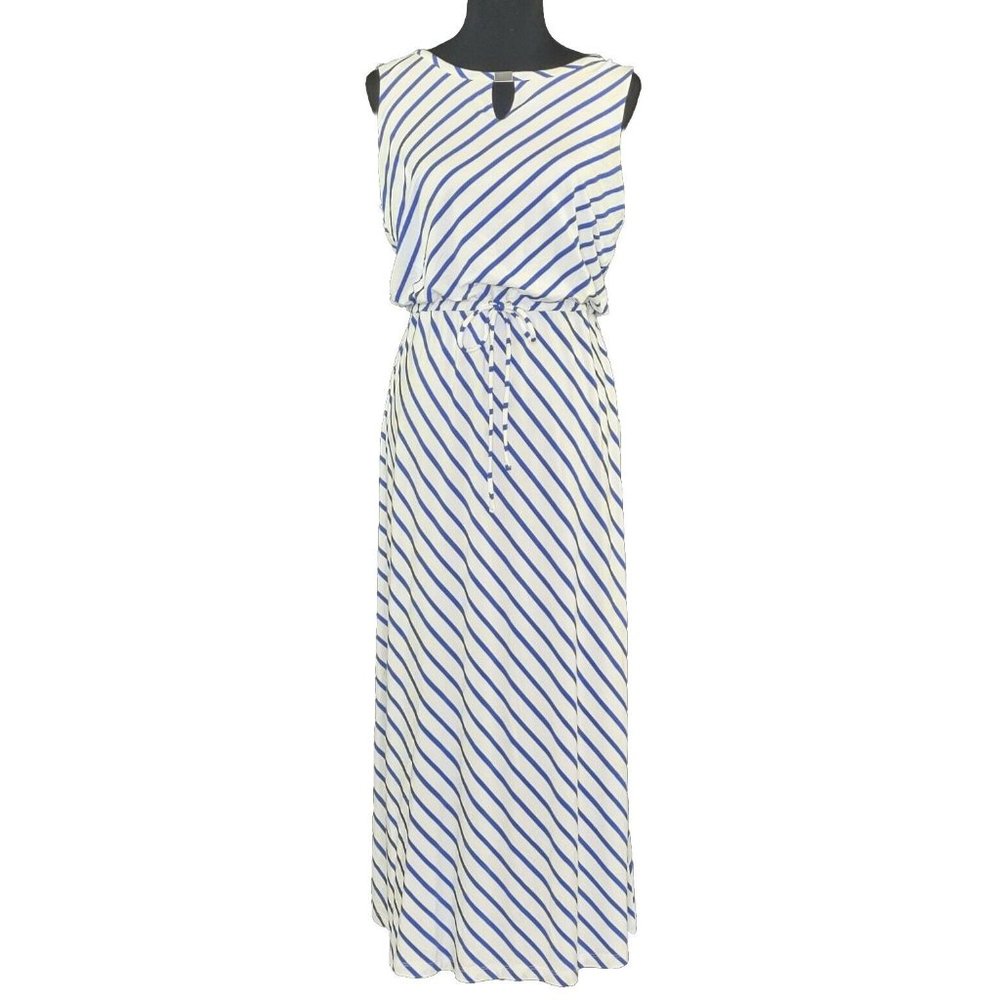 Talbots Petites Blouson Striped Maxi Dress